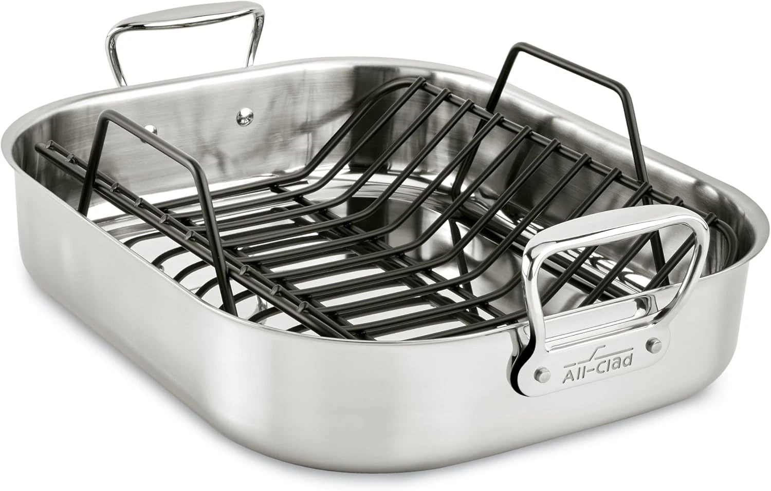 All-Clad Stainless Steel Roaster with Nonstick Rack, 16x13x5 Inch, 600F Safe