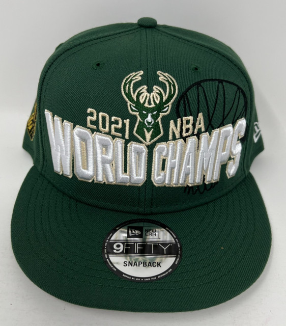 Milwaukee Bucks 2021 NBA World Champs New Era 9FIFTY Snapback Hat Green Cap
