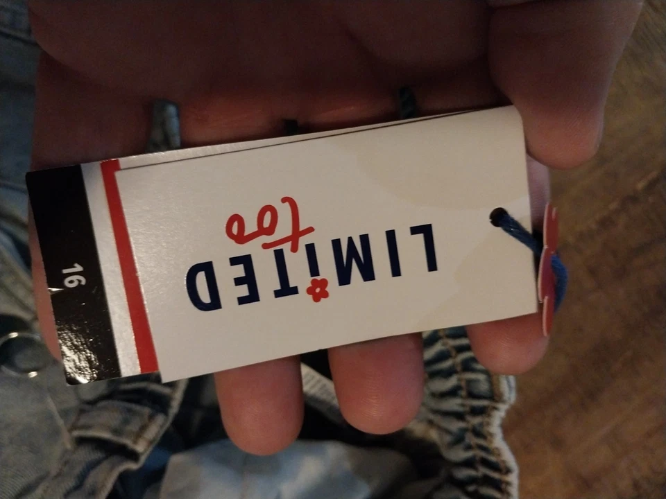 Джинсы из денима Limited Too Cargo размер 16 легкие вареные широкие штанины для девочек - Изображение 3 из 4