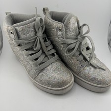 Heelys Youth Silver Disco Glitter Sparkle Rolling Sneakers - Size YTH 3