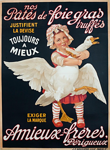 Vintage 1920s Amieux Frères Foie Gras Poster - 24x32” French