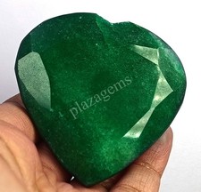 EGL Certified Natural Green Emerald 416.30Ct Heart Shape Big Loose Gemstone 6DJF