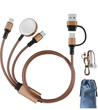 Multi 3 in 2 Charging Cable for Apple Watch Charger, Travel for iPhone Charger 