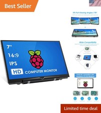 7-Inch HDMI Portable IPS LCD Monitor - 800x480, Plug-and-Play for Gaming  Work