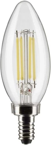 Satco 5.5W LED B11 Clear , 3500K, [Pack of 6] - Picture 1 of 5