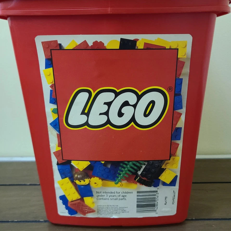Vintage 1987 LEGO Basic Block Red Bucket Set 1613 EMPTY - Image 4 of 4