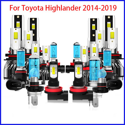 For Toyota Highlander 2014-2019 LED Headlight + Fog Light Bulbs Combo Kit 6000K