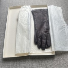 Vintage Woman  s Size 7 Italian Leather Dark Brown Gloves 100 Cashmere Lined NIB