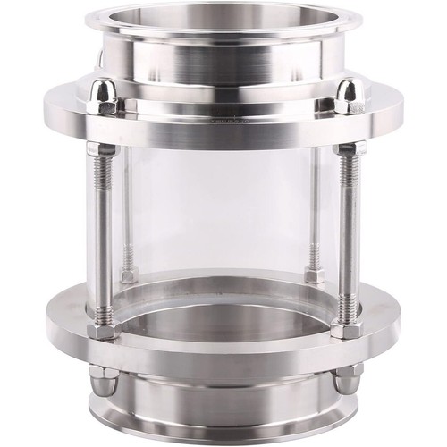 Stainless Tri Clover 4" inch Inline Sight Glass w/ Clamps Seals Kit Home Brew - Picture 2 of 10