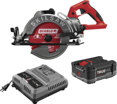 TRUEHVL 48-Volt Cordless 7-1/4 in. Worm Drive Saw Kit with TRUEHVL Battery and Diablo Blade TRUEHVL 48-Volt Cordless 7-1/4 in. Worm Drive Saw Kit with TRUEHVL Battery and Diablo Blade