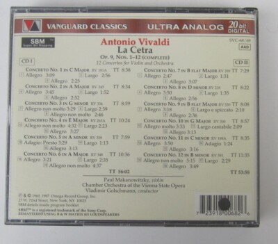 Vivaldi - La Cetra Violin Concertos Op. 9 Nos 1-12 - 2 x CD