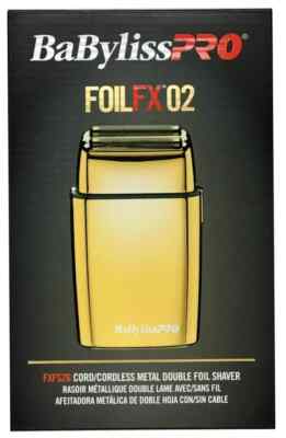Babyliss Pro FXFS2G Cordless Metal Double Foil Shaver - Gold