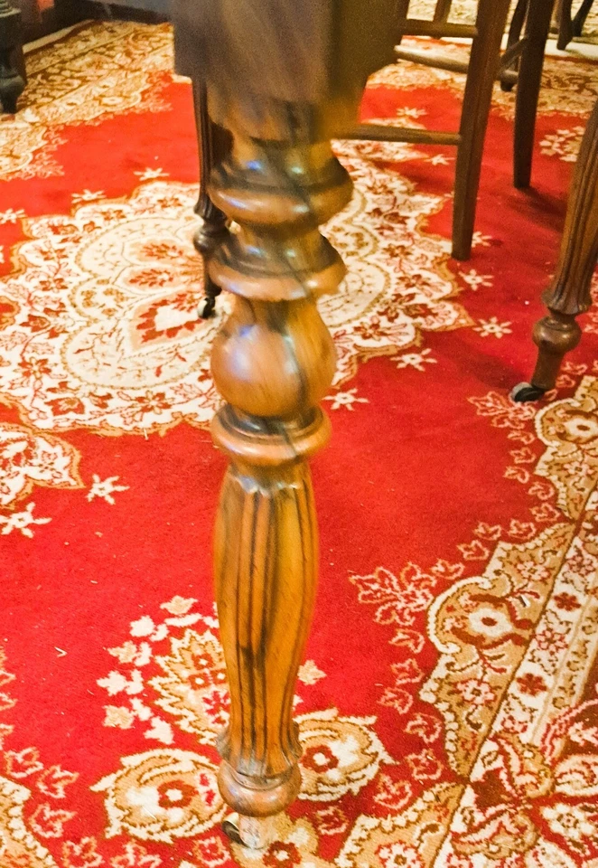 Table Ronde Louis Philippe avec deux rabats en merisier blond  fin 19ème - Photo 3/4