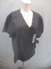 NWT Cherokee Originals Size M Men BLK Cotton Blend V-Neck Workwear Scrub Top 823