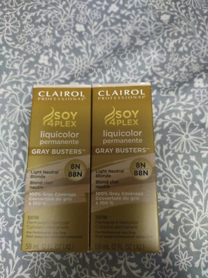 2 Clairol Professional Soy 4Plex Liquicolor 8N/88N Light Neutral Blonde, 2 oz
