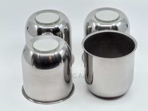 4 Stainless Steel Rims Center Cap For 3.25" Trailer Wheel Center Bore WithEmblem - Picture 5 of 5