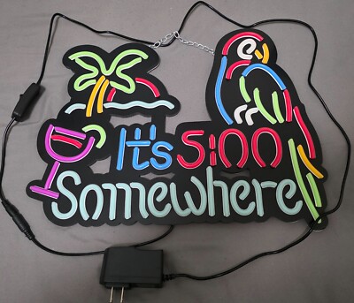 It's 5 O'clock Somewhere 12'' × 16'' LED Neon Style Bar Sign Corona Modelo