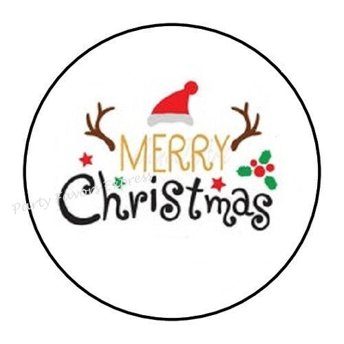 MERRY CHRISTMAS ENVELOPE SEALS LABELS STICKERS PARTY FAVORS eBay