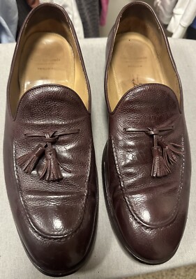 Allen Edmonds Perugia Loafers Men's 12D Burgundy Leather Tassel Dress Shoes