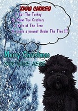 Affenpinscher Dog Rules ptcc264 Xmas Christmas Card A5 Personalised Greeting Car