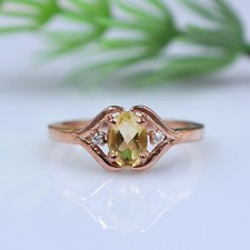 Natural Citrine Ring 925 Sterling Silver Oval Gemstone Ring, Statement Ring