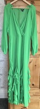 Boohoo Green  dress size 14, Has Ruffles At The Front On The Small Splits.