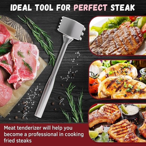 Meat Tenderizer 1PcsAluminium Mallet Dual-Sided Tenderizer Tool Kitchen Pounder - Picture 8 of 11