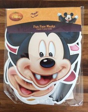 Disney Fun Face Masks Mickey Mouse Halloween Mixed Designs - Pack Of 6 - Scary