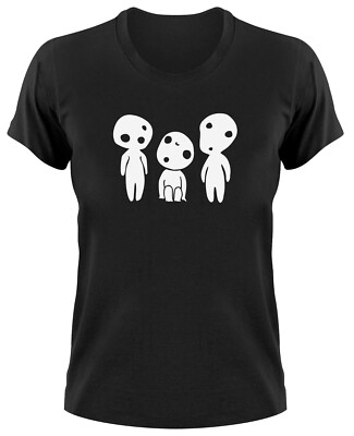 Kodama Baumgeist Geist Damen T-Shirt Fanshirt Japan No Face Mononoke Prinzessin