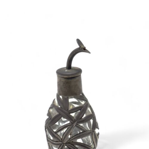 Antique Chinese Perfume Bottle with Silver Bamboo-Themed Casing - Picture 2 of 4