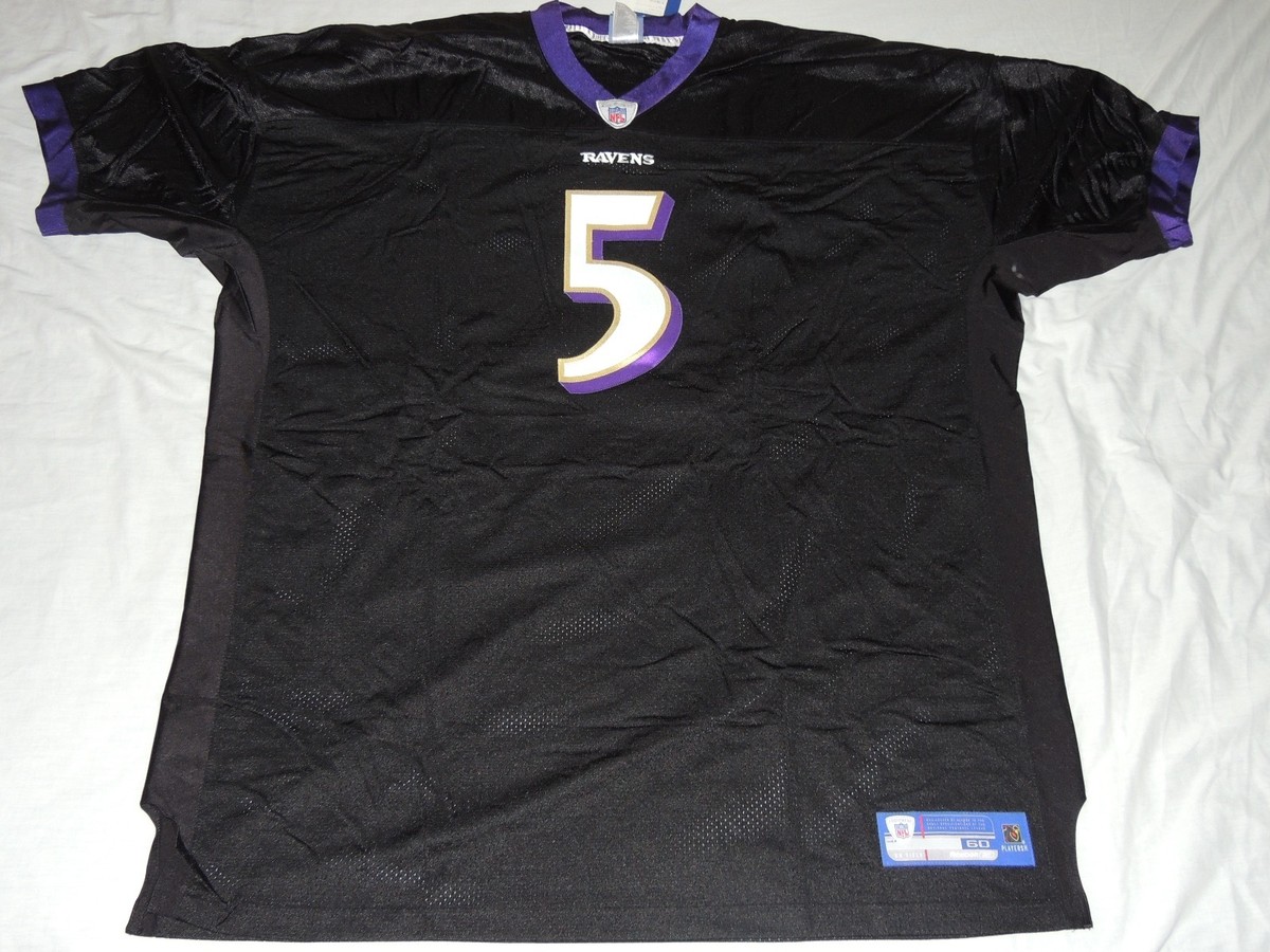 NWT AUTHENTIC ON FIELD JOE FLACCO BALTIMORE RAVENS REEBOK JERSEY 60 5XL  BLACK