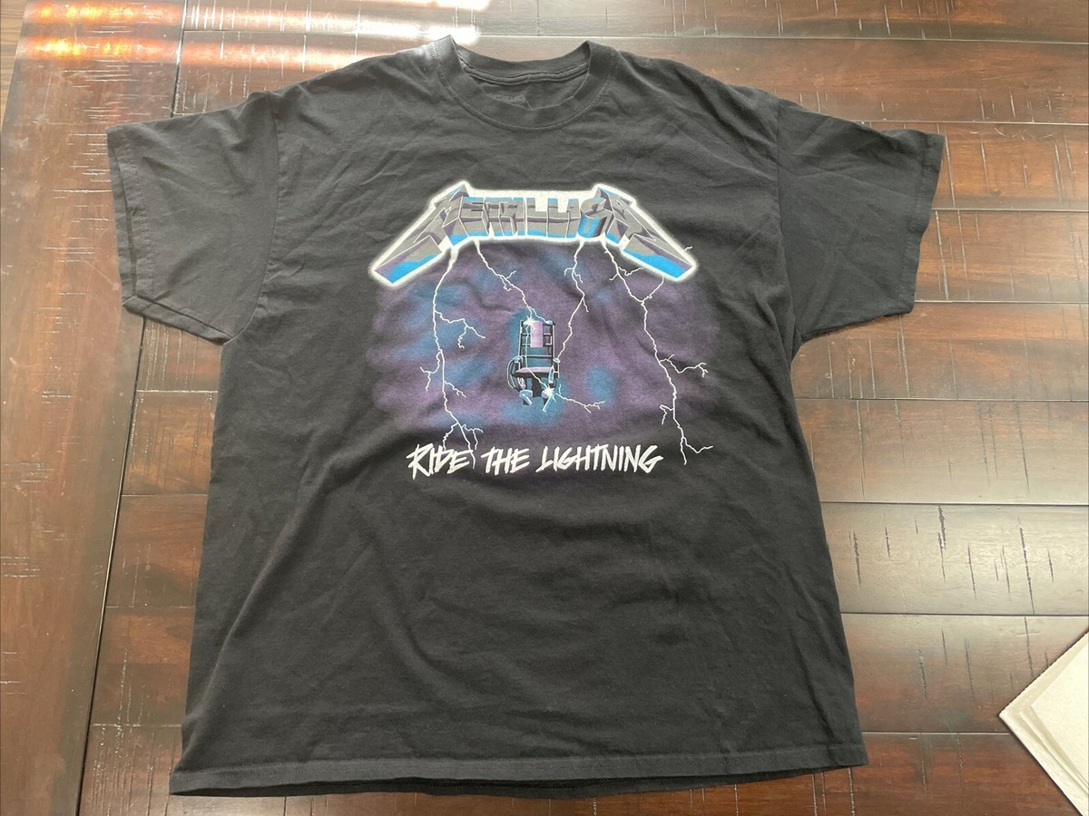 Metallica Ride the Lightning Black T-Shirt Size xl | eBay