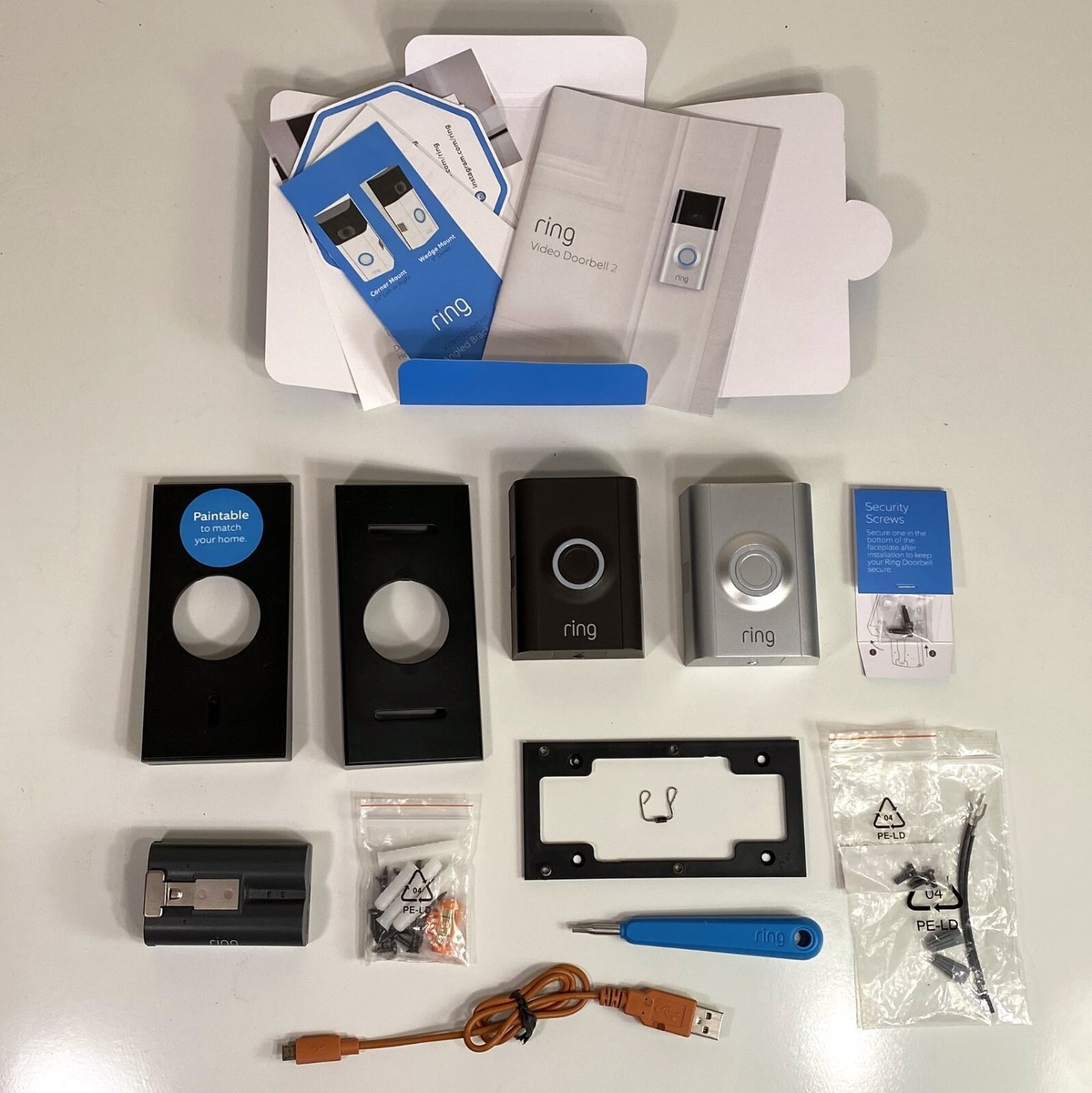 Ring Battery Genuine Rechargeable with Accesories Ring Video Door Bell 2,  3,