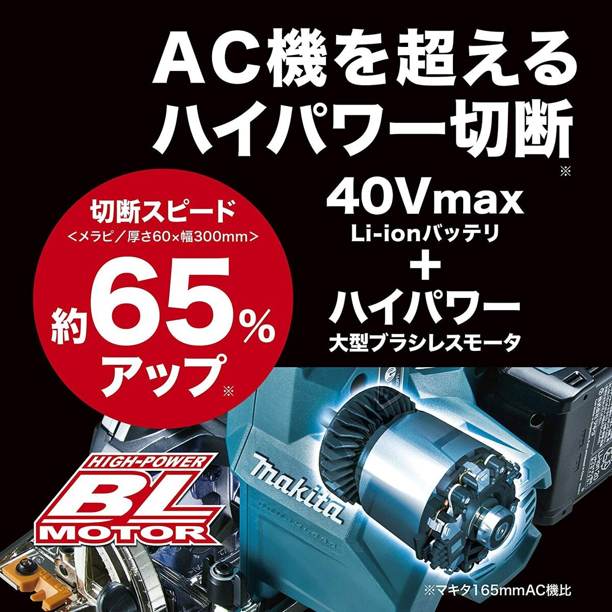 Makita 40V HS002GZ Brushless165mm Circular Saw Blue Tooth Linked 