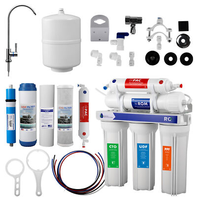 #ad 5 Stage Reverse Osmosis Water Filtration System 75 GPD 300L Filters Purifier USA $109.58