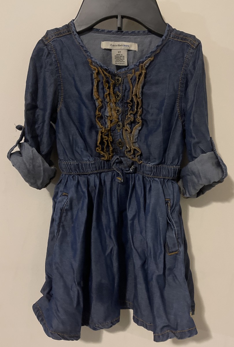calvin klein jeans denim dress Calvin Klein Baby Girls Lightweight Denim Dress in Blue