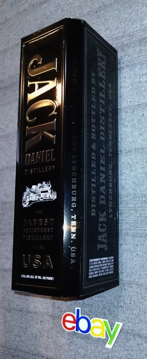 Jack Daniels Old No 7 Whiskey Collector's Tin Black Box (Empty