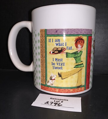 Royal Norfolk If I Am What I Eat Debra Jordan Bryan Ceramic Coffee Mug Vintage