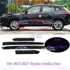 Black Glossy Car Door Body Side Moulding Cover For 22-2025 Toyota Corolla Cross