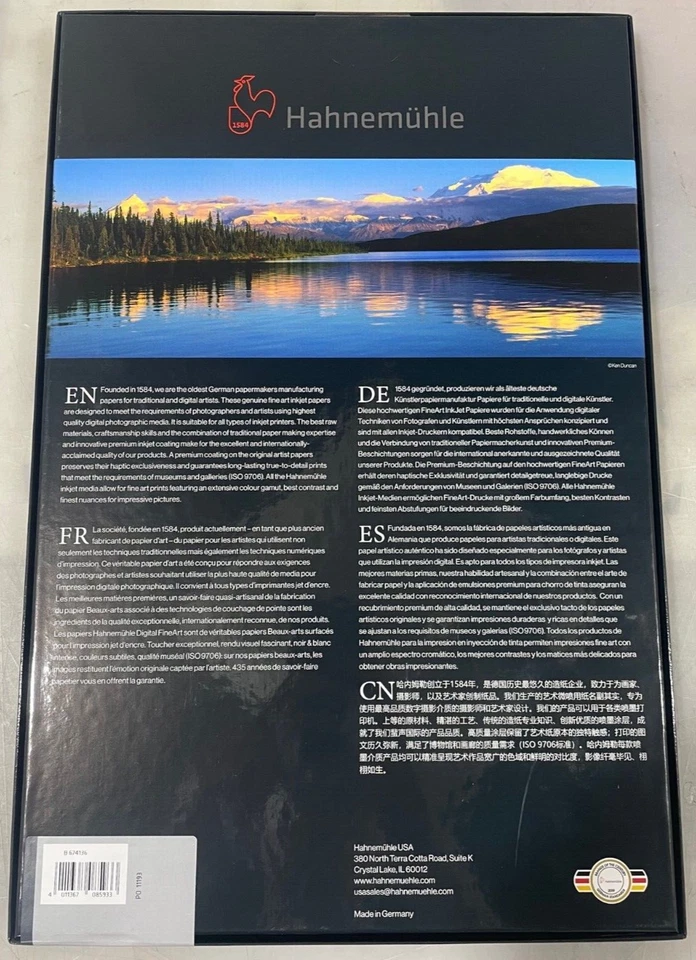 Hahnemuhle Photo Rag Baryta, 315gsm, 11"x17", 25 Sheets, Fine Art Inkjet Paper - Image 2 of 3