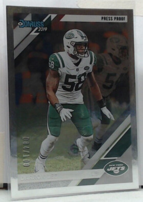 2019 PANINI DONRUSS PRESS PROOF DARRON LEE SILVER PRESS PROOF/100 #189 JETS MSK