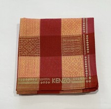 MEN HANDKERCHIEF RED PINK CHECKED STRIPED ART VINTAGE COTTON POCKET SQUARE 18  