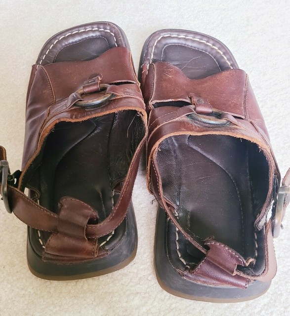 Aldo Made Men's 8 Brown Leather Fisherman Buckle Sandals Back Strap 41 | eBay