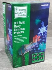 HOME ACCENTS Static LED Projector 6 Slides Merry Christmas Outdoor NEW
