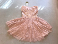 SUITEBLANCO Tutu Dress -  Pink Tulle - Shimmering Bustier Style Party- XS - BNWT