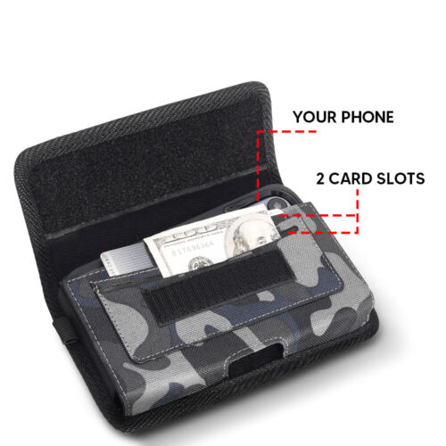 Gray Horizontal Camo Pattern Belt Clip Holster For iPhone 16 Pro Max / 16 Pro - Picture 4 of 7