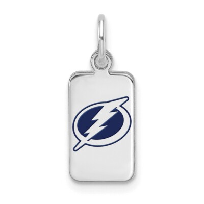 Sterling Silber NHL LogoArt Tampa Bay Lightning Emaille Anhänger