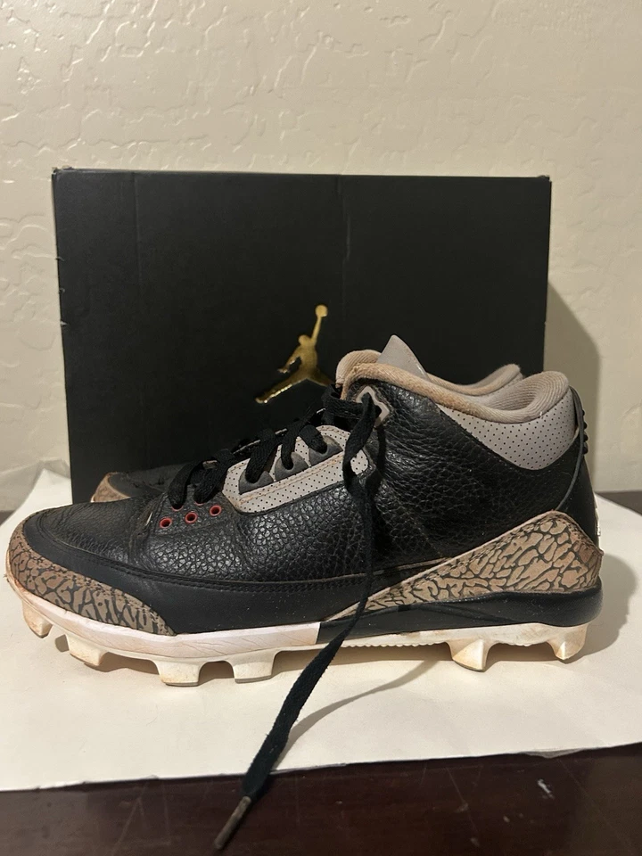 Botines de béisbol para hombre Air Jordan 3 retro MCS 'Black Cement' Foto 3 de 4
