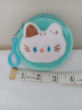 Cute Blue Cat Coin Purse With Clip And Zipper