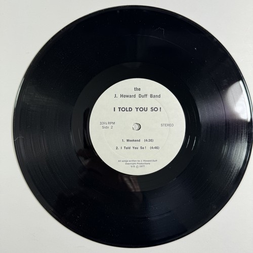 J. HOWARD DUFF BAND : I Told You So! 10” EP 33⅓rpm 1977 RARE NJ PUNK GARAGE ROCK - Picture 2 of 4